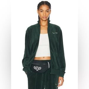 NWT Museum of Peace and Quiet Wordmark Velour Zip Jacket